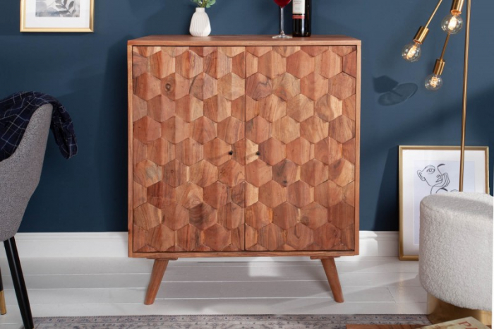 Bar din lemn masiv de salcăm lăcuit Mystic 76 cm [4]