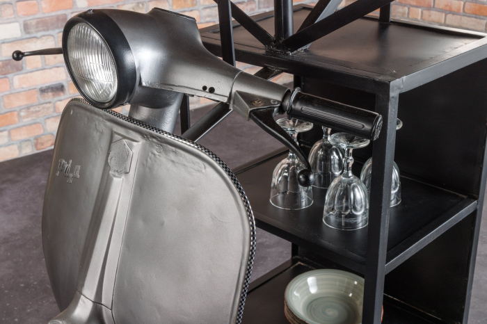 Bar SCOOTER din otel si lemn de mango, 120 cm [8]