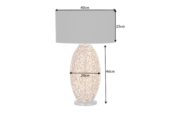 Baza, lampă de masă LEAF 45cm aurie, fără abajur [7]