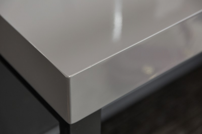 Birou din MDF gri lucios si metal 120x40 cm [5]