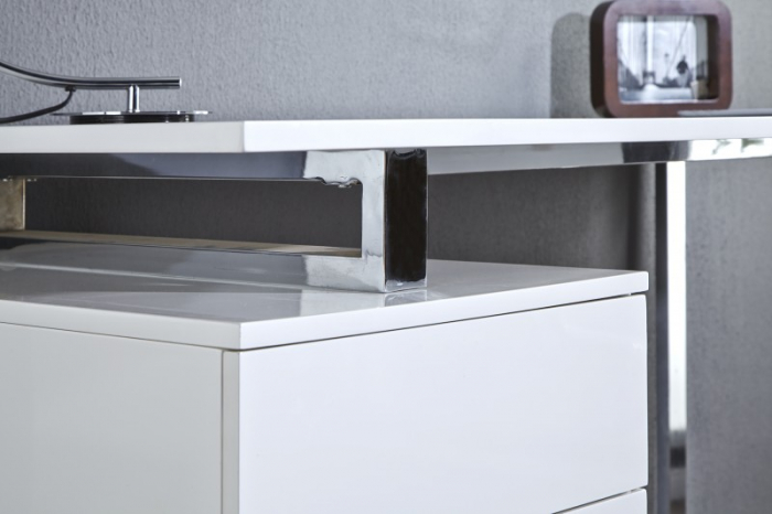 Birou din MDF lucios si metal Compact,160 cm [6]