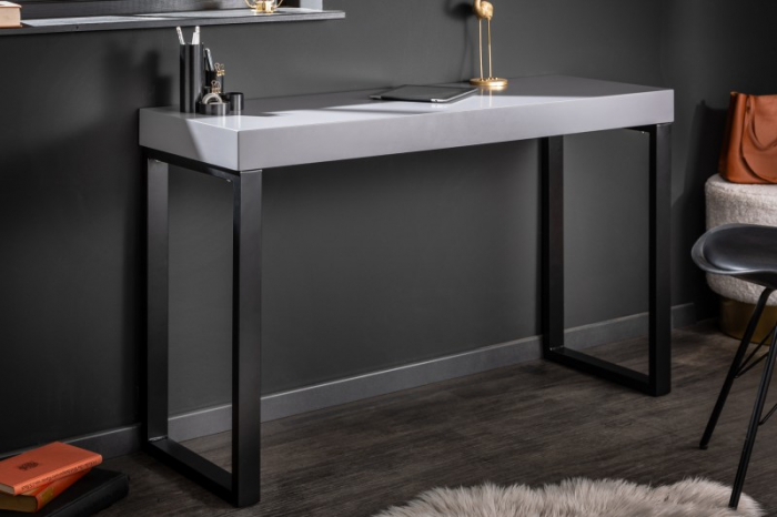 Birou din MDF gri mat si metal 120x40 cm [3]