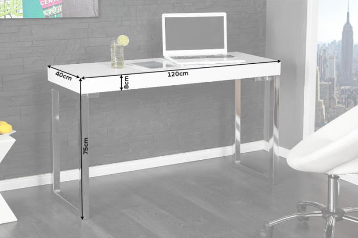 Birou din MDF lucios si metal 120x40 cm [7]