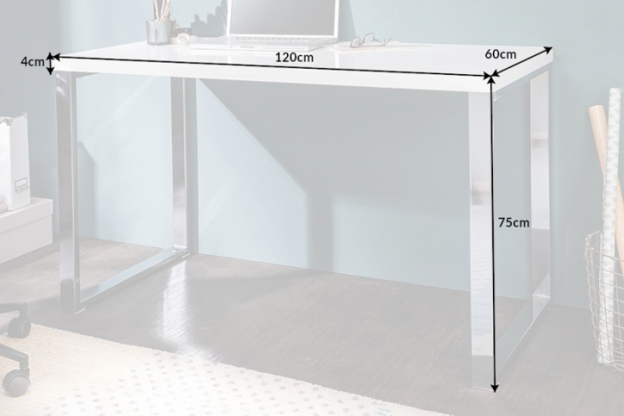 Birou din MDF lucios si metal 120x60 cm [6]