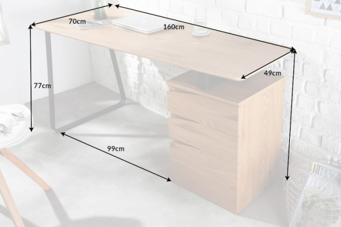 Birou din MDF și cadru metalic Studio 160 cm [12]
