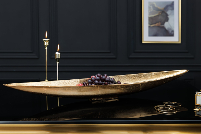 Bol decorativ GOLD LEAF 80 cm, aluminiu auriu antic [4]