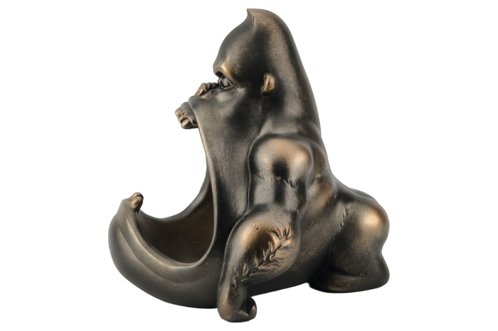 Bol decorativ KING APE 35 cm cu compartiment de depozitare, bronz [5]