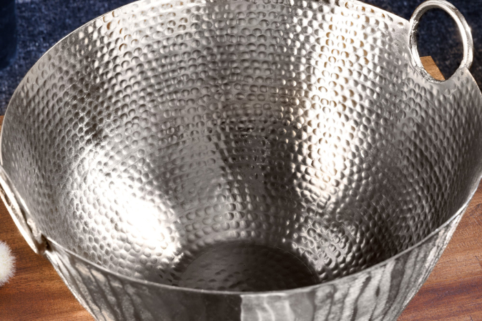 Bol decorativ ORIENT 40 cm cu efect de ciocănit argintiu [7]