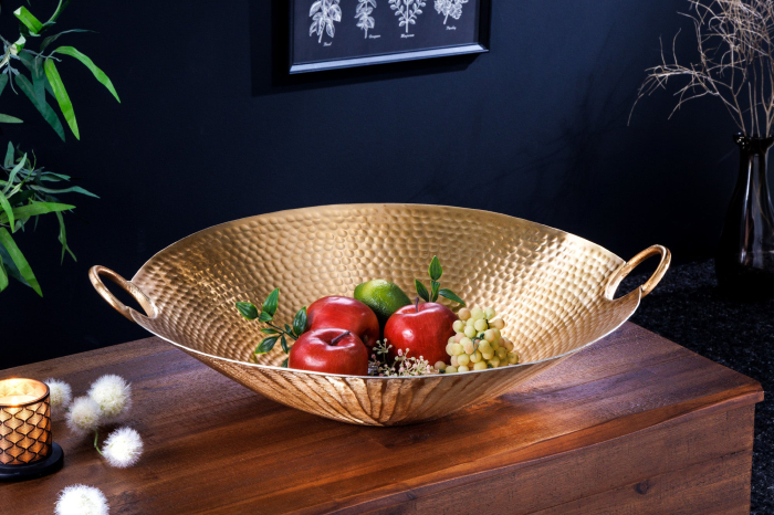 Bol decorativ ORIENT 55 cm cu efect de lovituri de ciocan auriu [3]