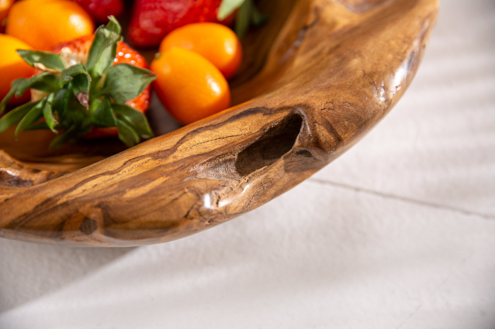 Bol din lemn de rădăcină 30 cm, lemn de tec natural [6]