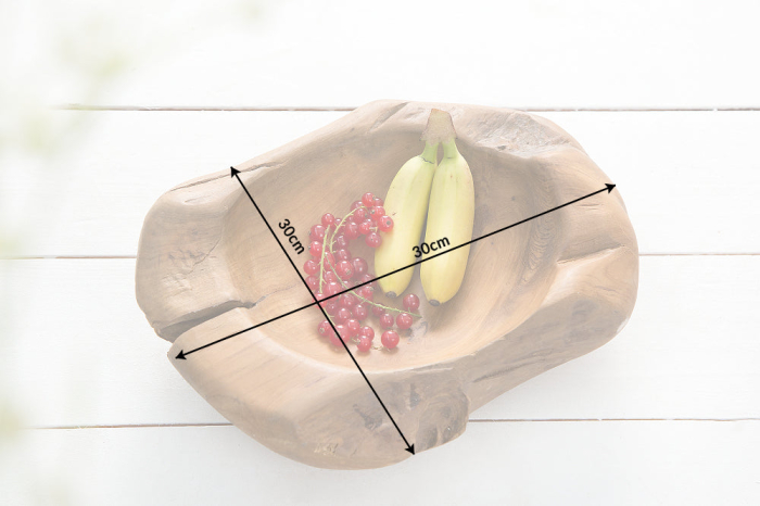 Bol din lemn de rădăcină 30 cm, lemn de tec natural [8]