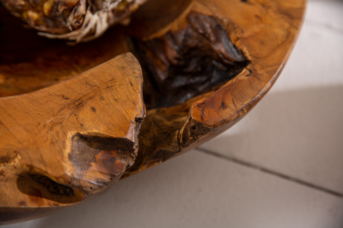 Bol din lemn de rădăcină 40 cm, lemn de tec natural [8]