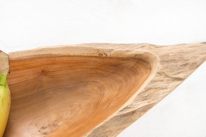 Bol din lemn de rădăcină 60 cm, lemn de tec neșlefuit, natural [7]