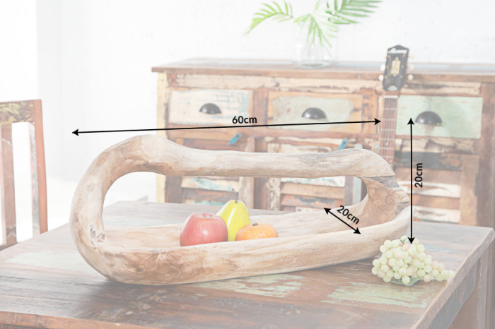 Bol din lemn de tec BALI 60 cm cu mâner [10]