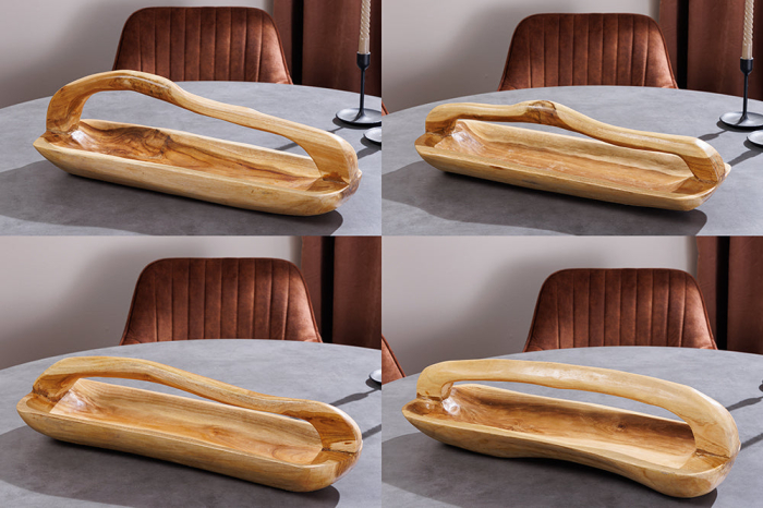 Bol din lemn de tec BALI 60 cm cu mâner [6]