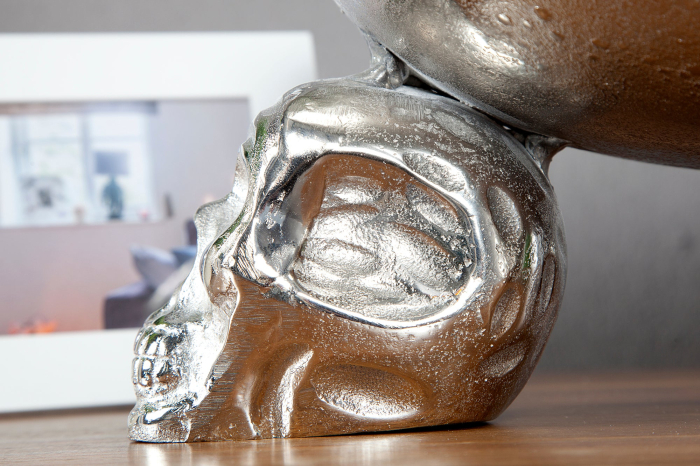 Bol pentru fructe SKULL 35 cm aluminiu argintiu [10]