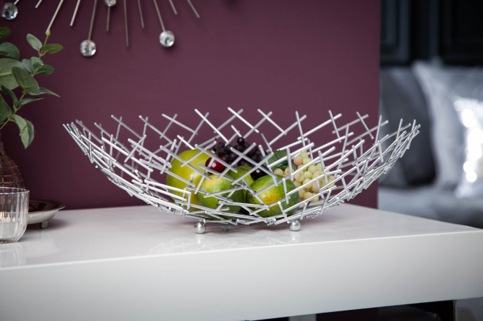 Bol pentru fructe STRUCTURE 45 cm metal argintiu [4]