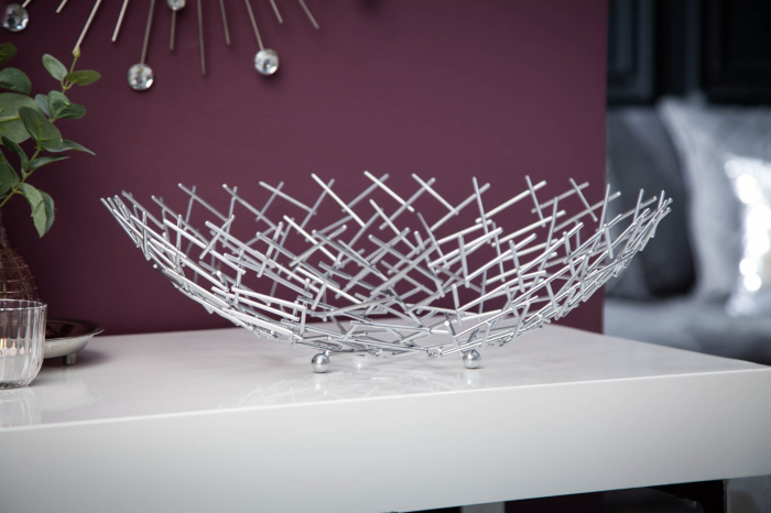 Bol pentru fructe STRUCTURE 45 cm metal argintiu [5]