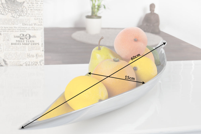 Bol SILVER LEAF 60x15cm argintiu [8]