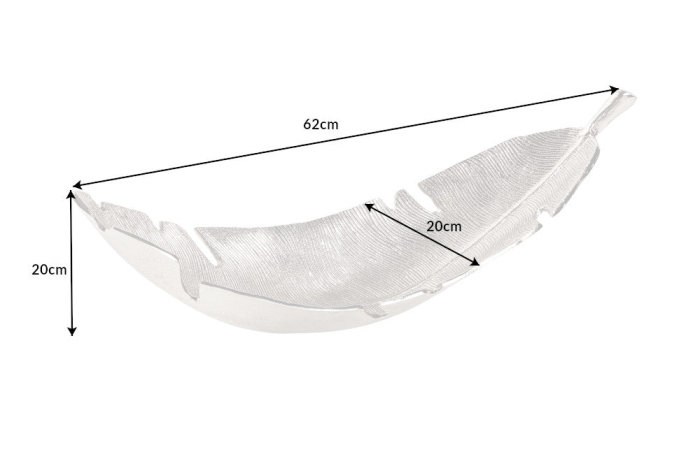 Bol SILVER LEAF 60x20cm argintiu [9]