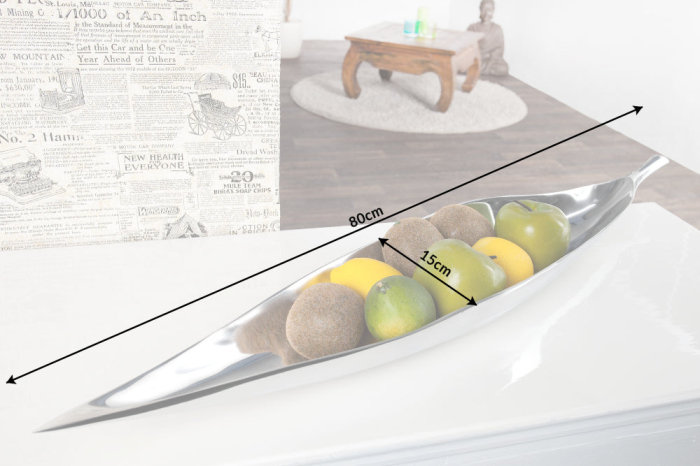 Bol SILVER LEAF 80 cm argintiu [7]