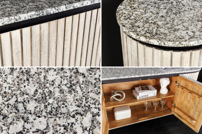 Bufet ADLON din lemn de mango si blat din marmura, 170 cm [9]