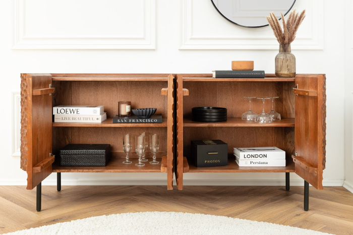 Bufet ADLON din lemn de mango si picioare metalice, 180 cm [4]