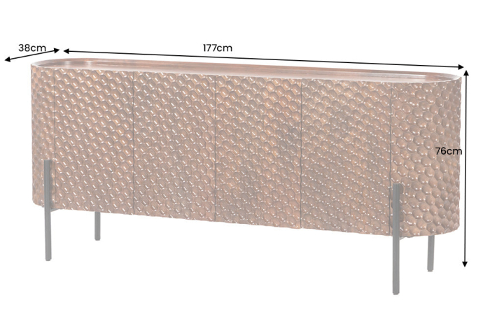 Bufet ADLON din lemn de mango si picioare metalice, 180 cm [9]