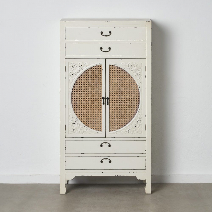 Bufet Asian din lemn de brad și ratan 106 X 36 X 73 CM [15]
