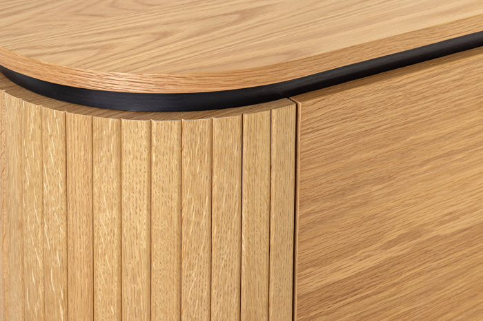 Bufet ATELIER 140 cm, aspect de stejar natural, cu picioare negre [7]