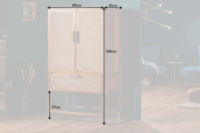 Bufet BAMBOO LOUNGE din lemn de mango si bambus, 140 cm [10]