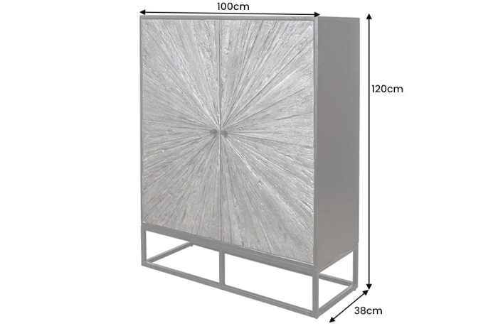 Bufet BARRACUDA din lemn de mango si lemn de tec maro, 120 cm [10]
