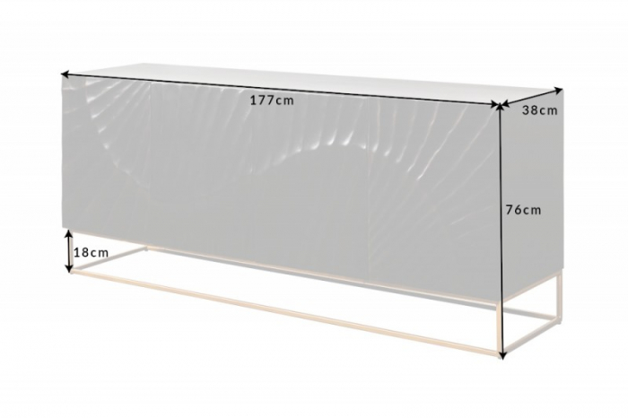 Bufet din lemn de mango negru Scorpion 177 cm [9]