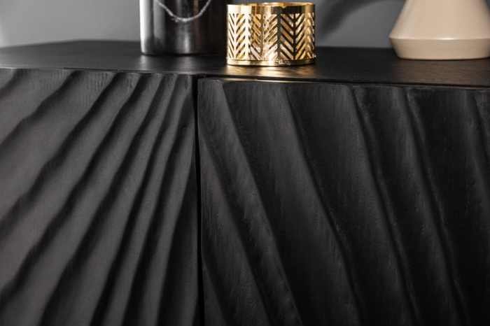 Bufet din lemn de mango negru Scorpion 140 cm [7]