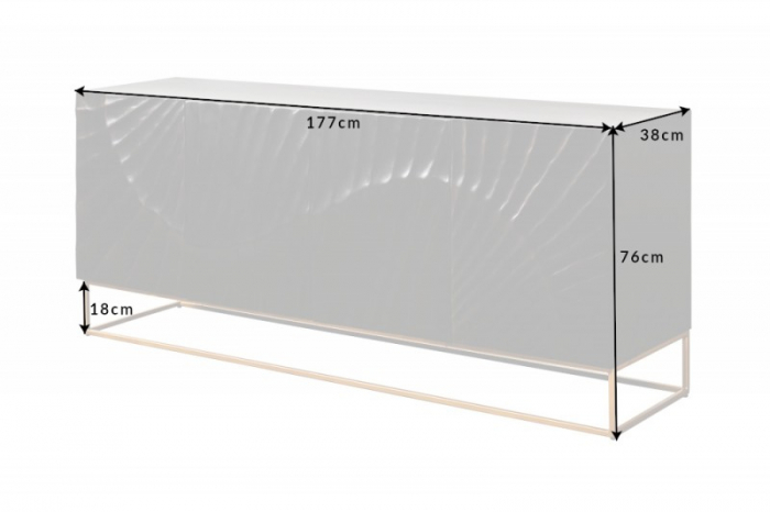 Bufet din lemn de mango negru Scorpion 177 cm [9]
