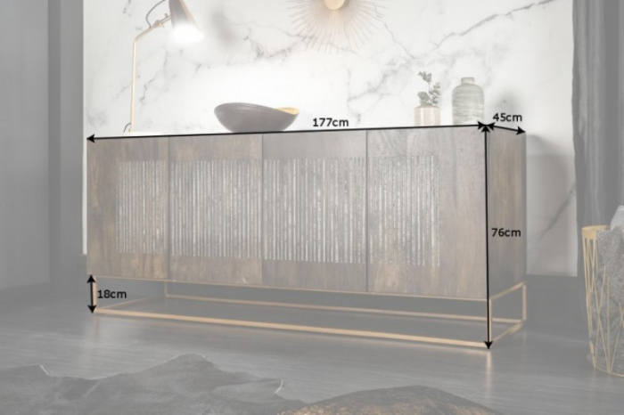 Bufet din lemn de mango Onyx 177 cm [7]