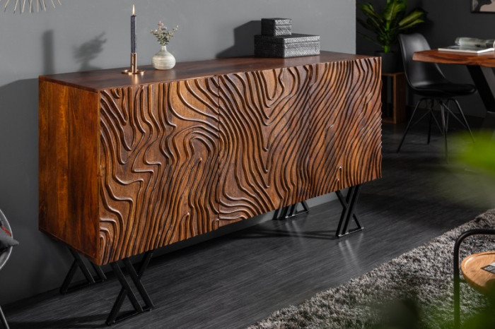 Bufet din lemn masiv de mango Fluid 160 cm [2]