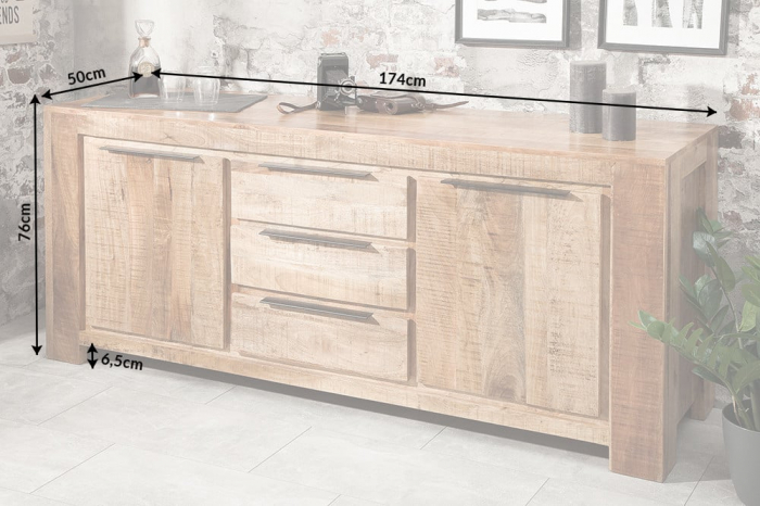 Bufet din lemn masiv de mango Iron Craft 175 cm [9]