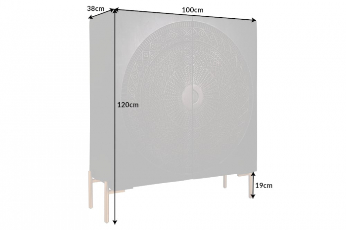 Bufet din lemn masiv de mango Mandala 120 cm [9]