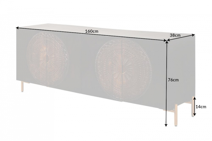 Bufet din lemn masiv de mango Mandala 177 cm [10]