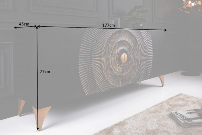 Bufet din lemn masiv de mango Golden 177 cm [11]