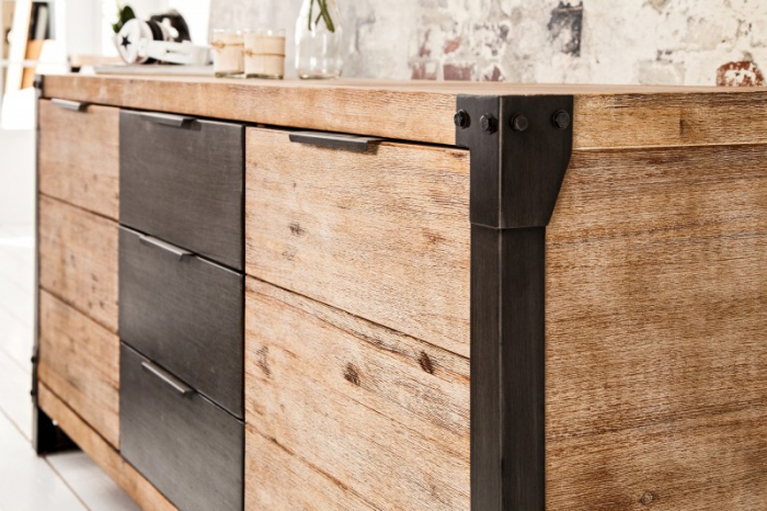 Bufet din lemn masiv de salcâm Factory 180 cm [5]