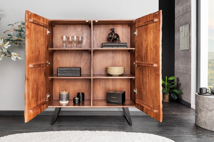 Bufet FLUID din lemn de salcam, 120 cm [4]