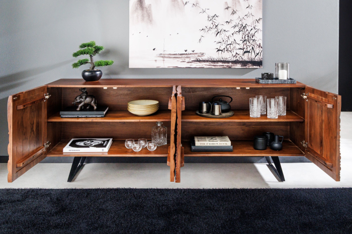 Bufet FLUID din lemn de salcam, 175 cm [4]