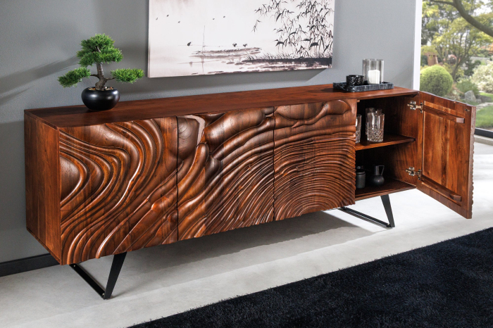 Bufet FLUID din lemn de salcam, 175 cm [7]