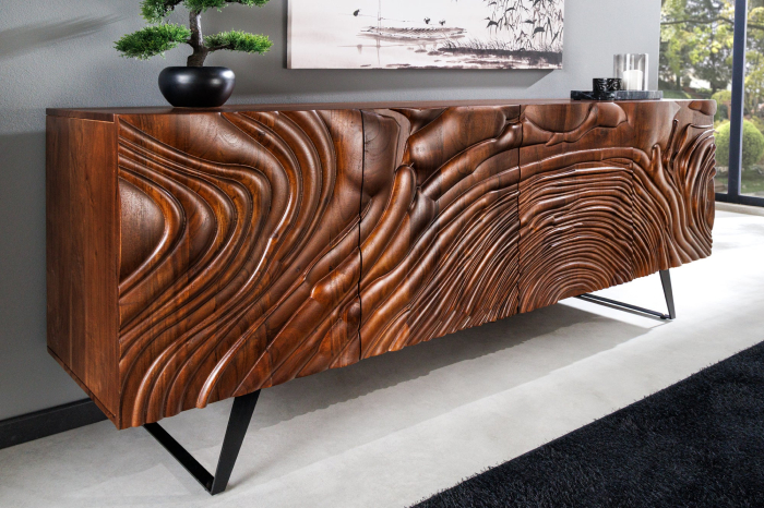 Bufet FLUID din lemn de salcam, 175 cm [6]