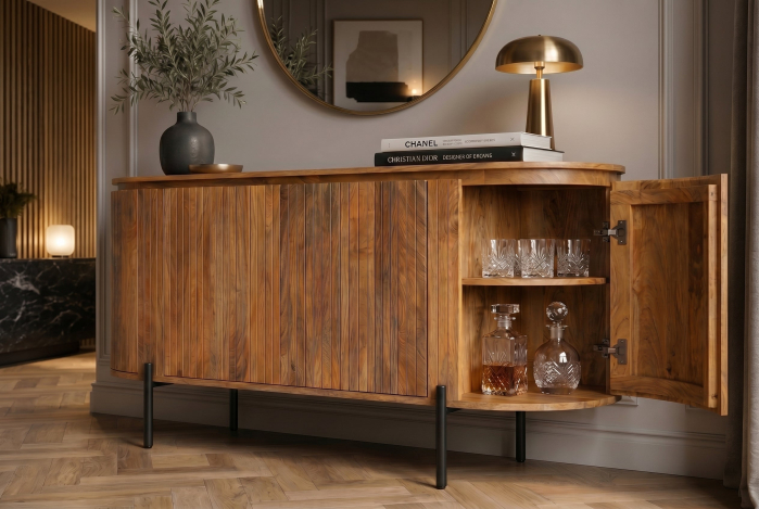 Bufet GATSBY 160 cm, stil retro, lemn de mango natural [9]