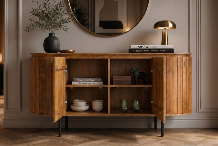 Bufet GATSBY 160 cm, stil retro, lemn de mango natural [8]
