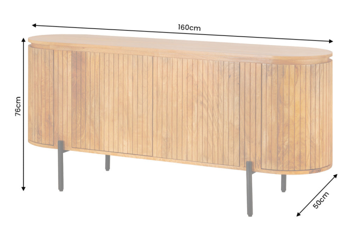 Bufet GATSBY 160 cm, stil retro, lemn de mango natural [14]