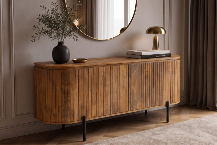 Bufet GATSBY 160 cm, stil retro, lemn de mango natural [6]